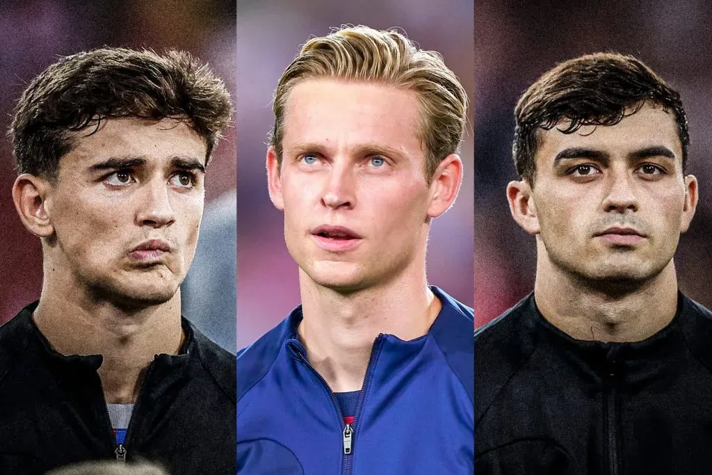 Gavi, Pedri y De Jong, el mediocampo titular del Barcelona está lesionado.