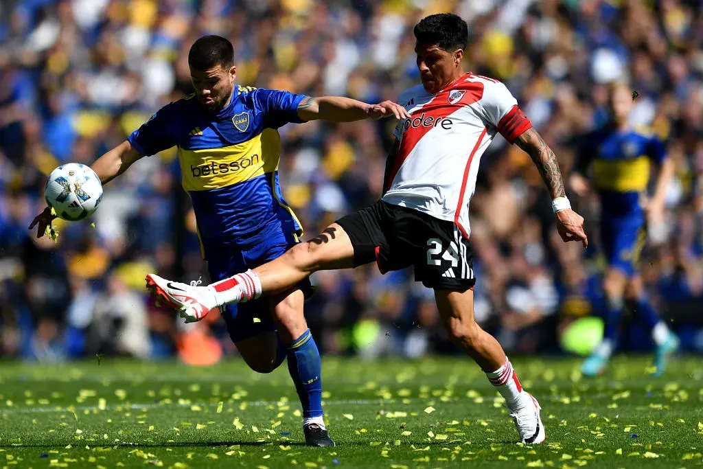 Marcelo Weigandt en acción en el último Superclásico. (Foto: Getty)