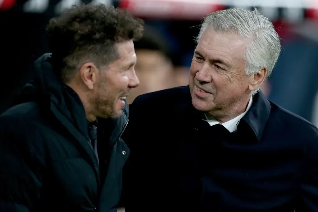 Diego Simeone y Carlo Ancelotti se enfrentarán este jueves 18 de enero por la Copa del Rey. Getty Images.