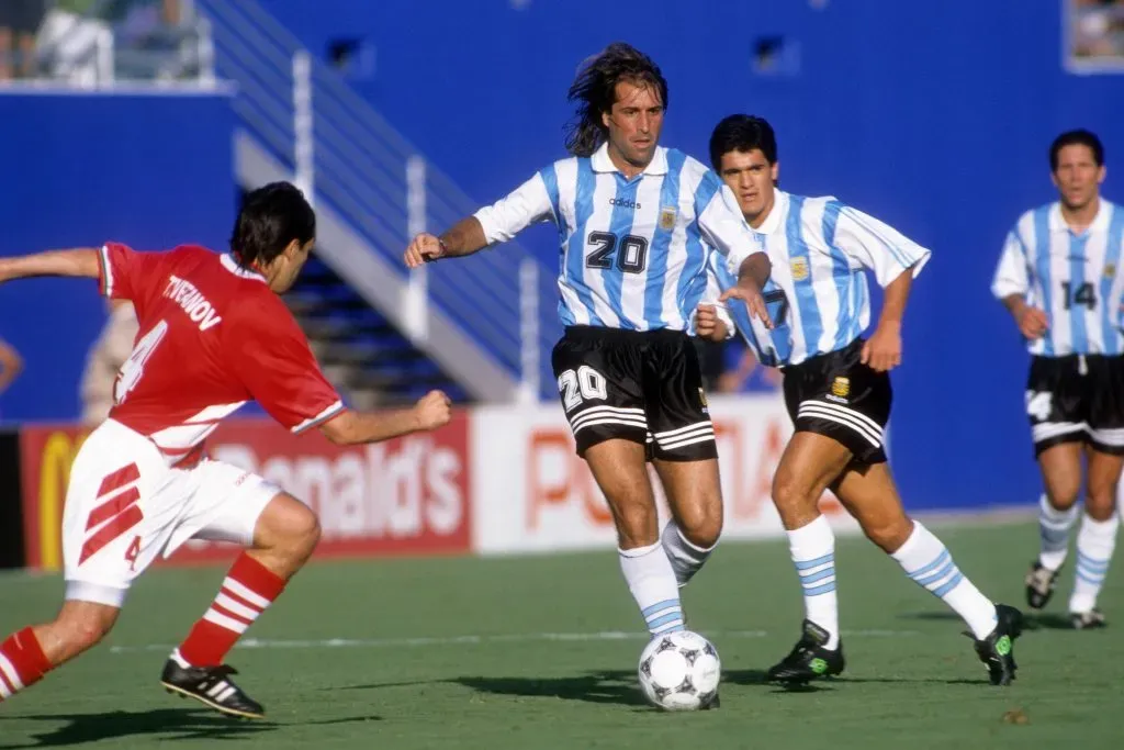 Leo Rodríguez en el Mundial 94, con Ortega y Simeone. Foto IMAGO.