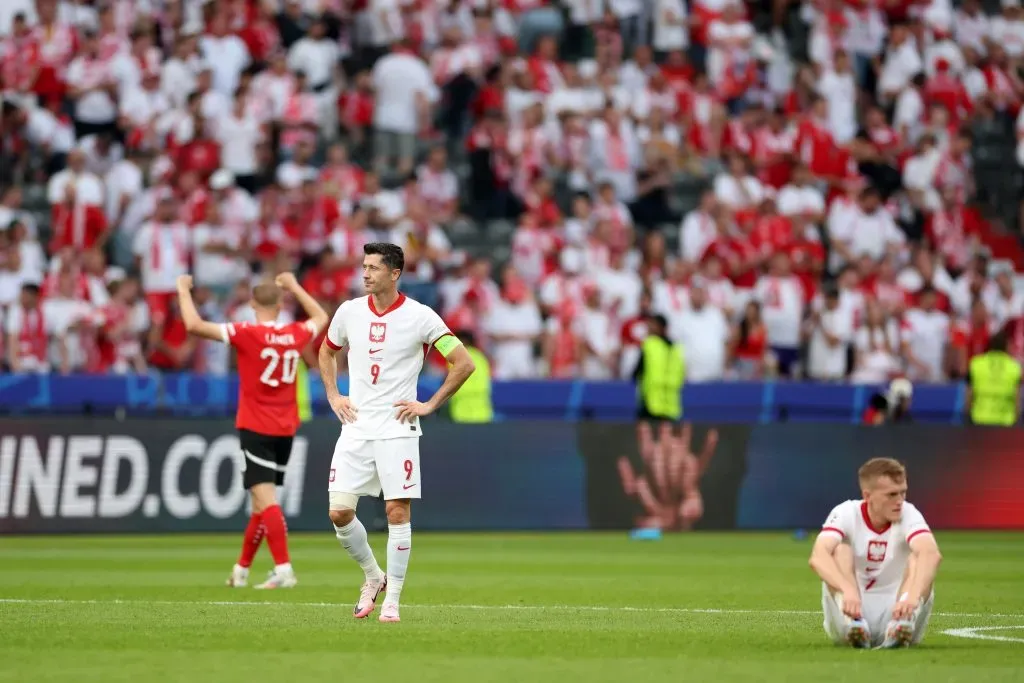 Robert Lewandowski en la derrota de Polonia contra Austria. (Foto: IMAGO / Newspix).