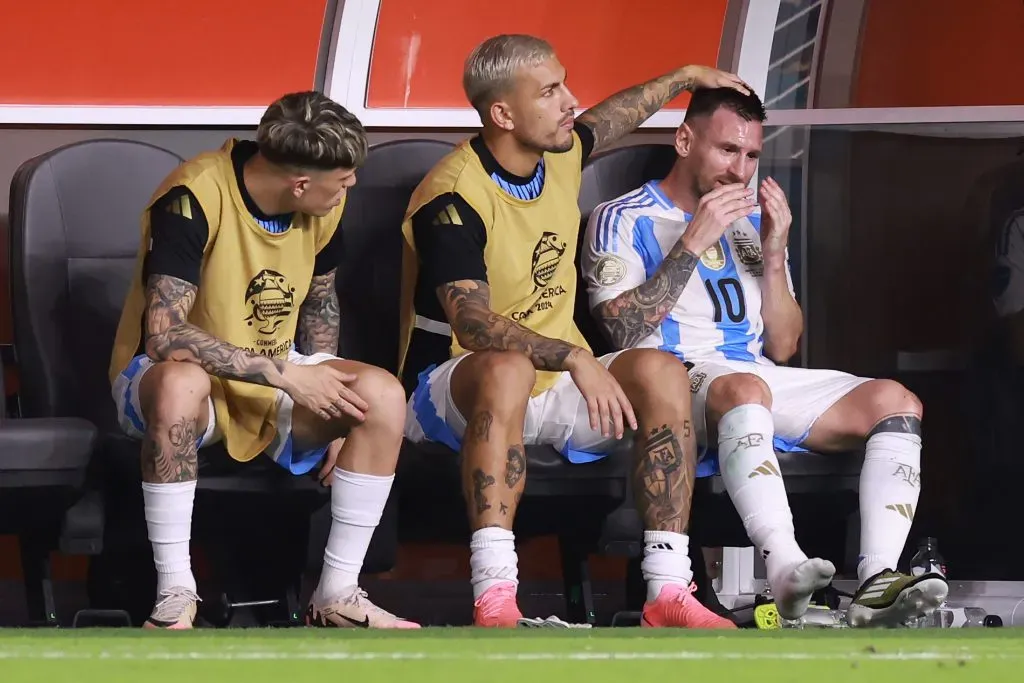 Messi tuvo que presenciar desde el banco el desenlace de la final ante Colombia.