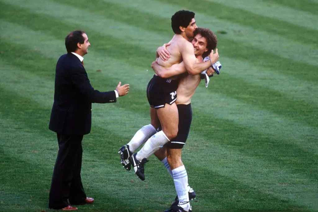 Maradona y Ruggeri, dos líderes naturales en la Selección Argentina.