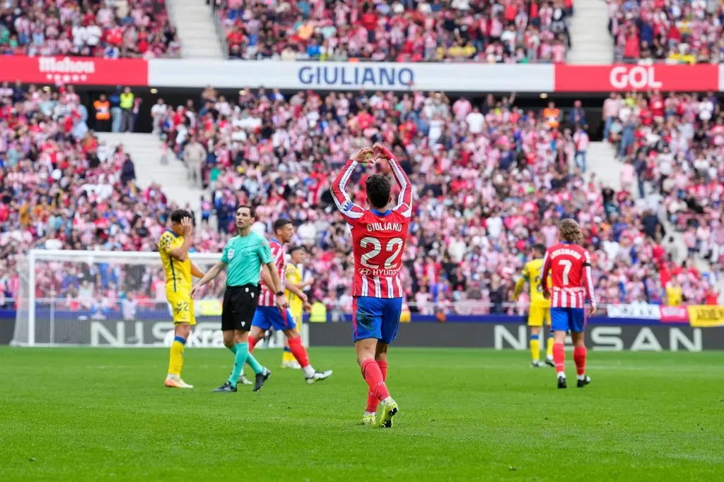 Primer gol de Giuliano Simeone en 11 partidos con el Atlético de Madrid.