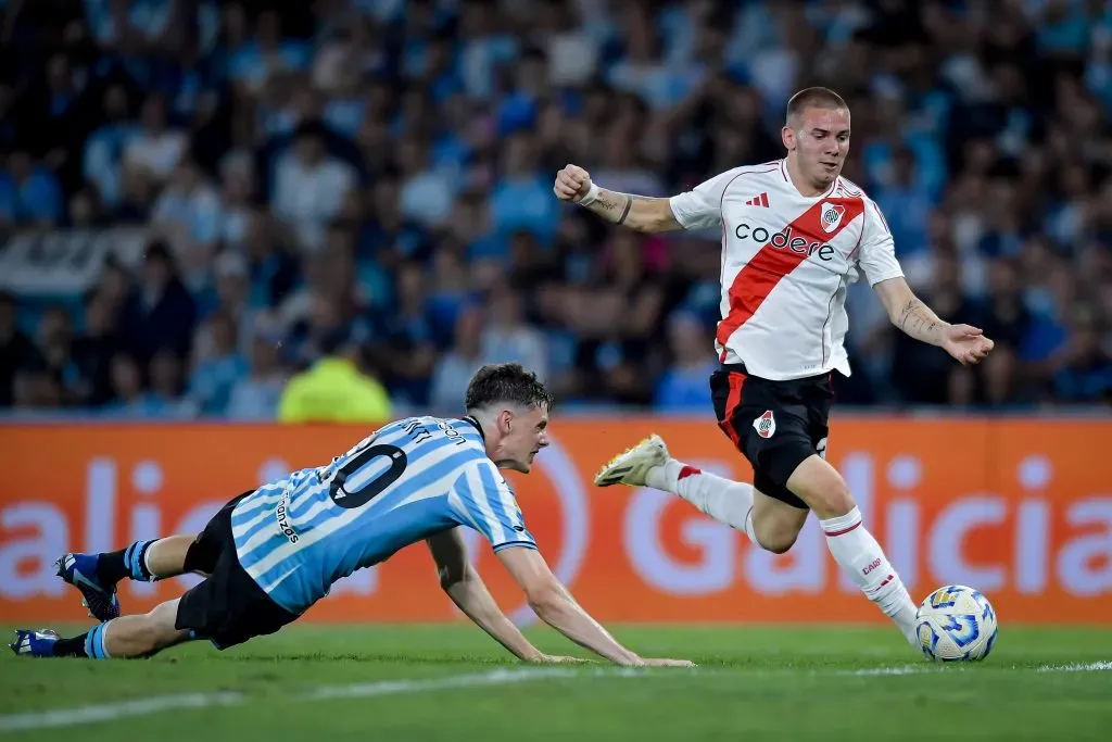 Mastantuono lleva 41 partidos en River con tres tantos y tres asistencias. (Foto: Getty).