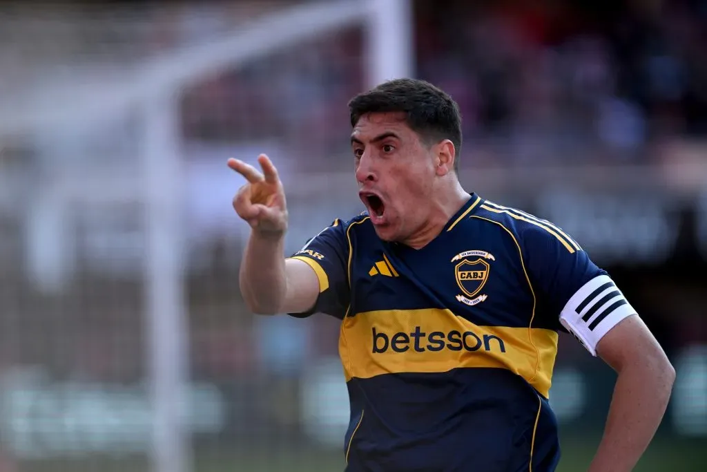 Miguel Merentiel grita su gol ante Estudiantes. (Foto: Getty).