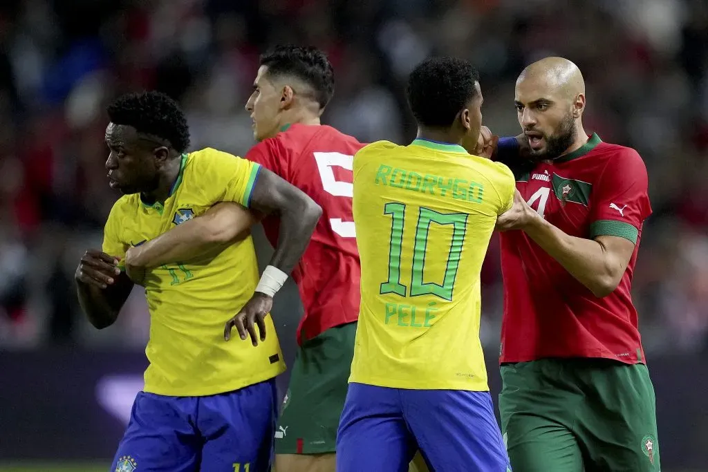 Photo by Alex Caparros/Getty Images – Rodrygo apoio Vini Jr. na Espanha