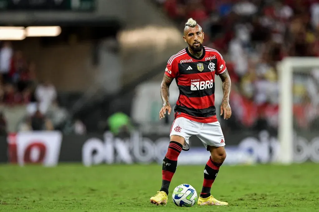 RJ – RIO DE JANEIRO – 21/05/2023 – BRASILEIRO A 2023, FLAMENGO X CORINTHIANS – Vidal jogador do Flamengo durante partida contra o Corinthians no estadio Maracana pelo campeonato BRASILEIRO A 2023. Foto: Thiago Ribeiro/AGIF