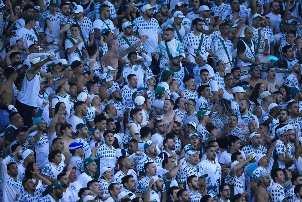 SP – SAO PAULO – 07/06/2023 – LIBERTADORES 2023, PALMEIRAS X BARCELONA DE GUAYAQUIL – Torcida do Palmeiras durante partida contra Barcelona de Guayaquil no estadio Arena Allianz Parque pelo campeonato Libertadores 2023. Foto: Ettore Chiereguini/AGIF