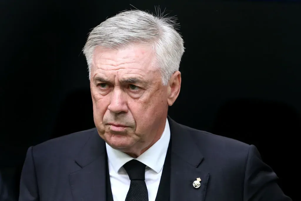 MADRID, SPAIN – JUNE 04: Carlo Ancelotti, Head Coach of Real Madrid, looks on prior to the LaLiga Santander match between Real Madrid CF and Athletic Club at Estadio Santiago Bernabeu on June 04, 2023 in Madrid, Spain. (Photo by Florencia Tan Jun/Getty Images)