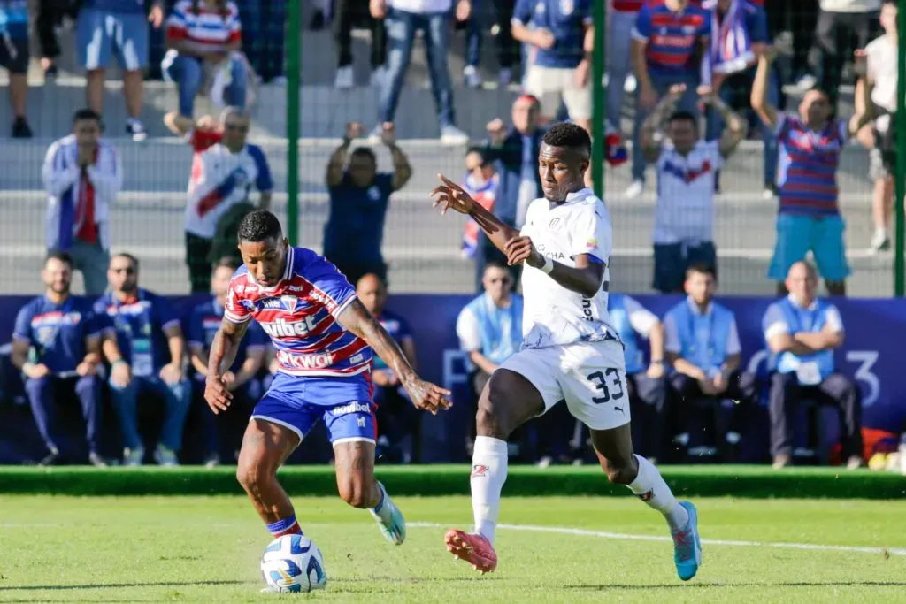 Marinho jogador do Fortaleza durante partida contra o LDU no estadio Domingo Burgueno pelo campeonato Copa Sul-Americana 2023. Foto: Lucas Emanuel/AGIF