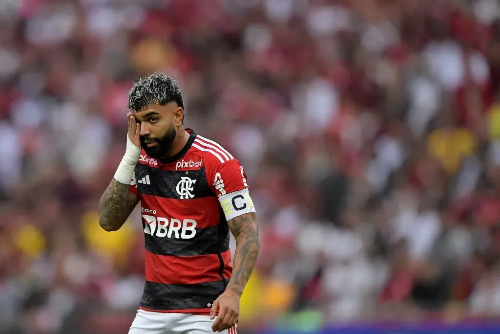 Gabigol jogador do Flamengo durante partida contra o Vasco.  Foto: Thiago Ribeiro/AGIF
