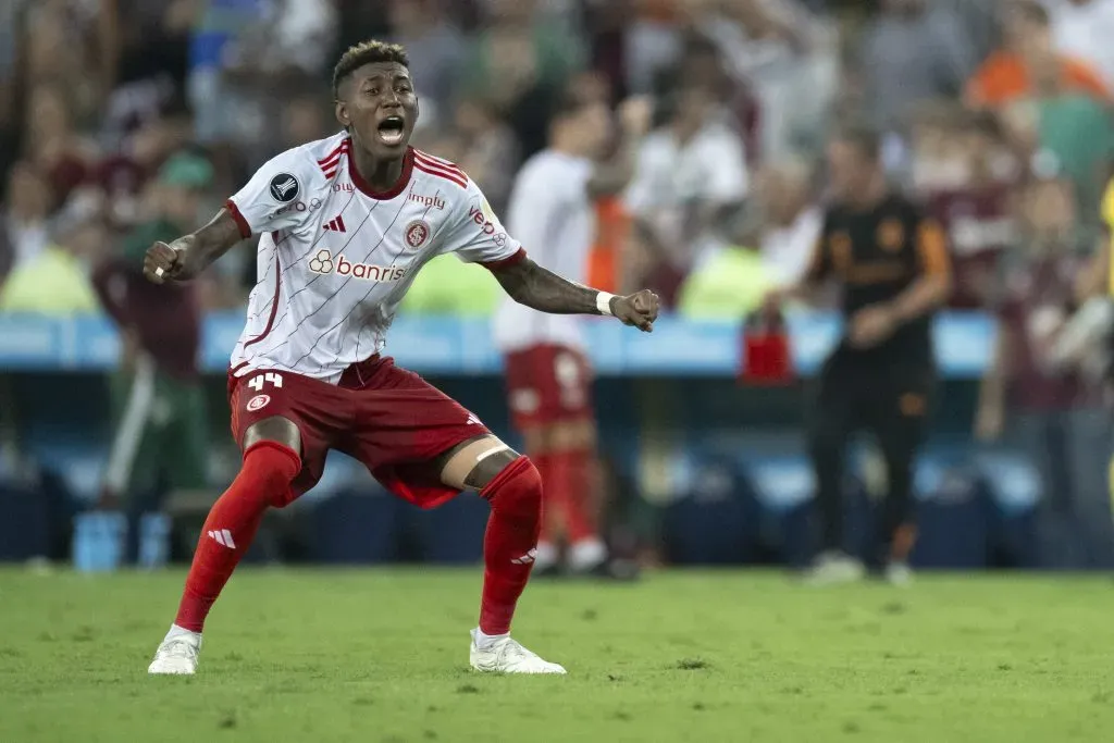 Vitao jogador do Internacional comemora gol durante partida contra o Fluminense no estadio Maracana pelo campeonato Libertadores 2023. Jorge Rodrigues/AGIF