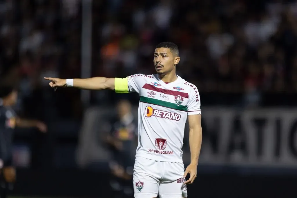 Andre jogador do Fluminense durante partida contra o Bragantino no estadio Nabi Abi Chedid pelo campeonato Brasileiro A 2023. Foto: Diogo Reis/AGIF