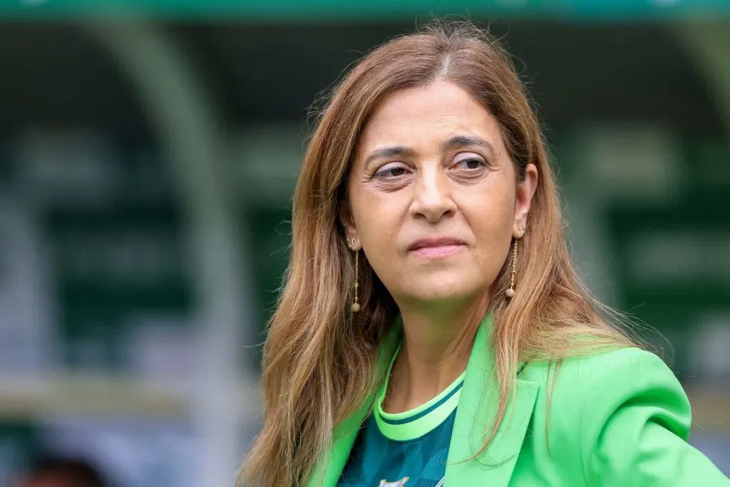 Leila Pereira presidente do Palmeiras antes da partida entre Palmeiras e Agua Santa no estadio Arena Allianz Parque pelo campeonato Paulista 2023. Foto: Marcello Zambrana/AGIF