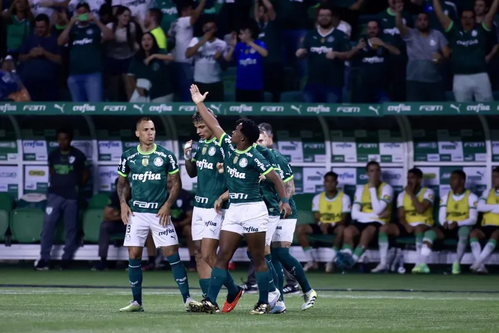 Foto: Marcello Zambrana/AGIF = Endrick marcou o primeiro gol do Palmeiras