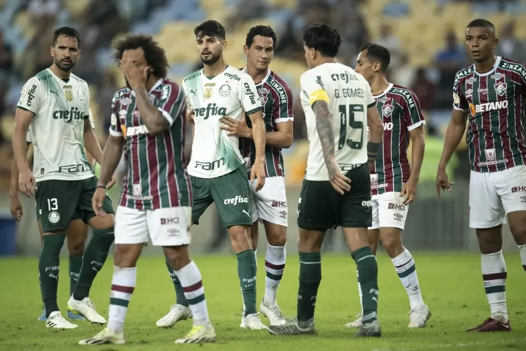 Flaco Lopez jogador do Palmeiras durante partida contra o Fluminense no estadio Maracana pelo campeonato Brasileiro A 2023. Foto: Jorge Rodrigues/AGIF