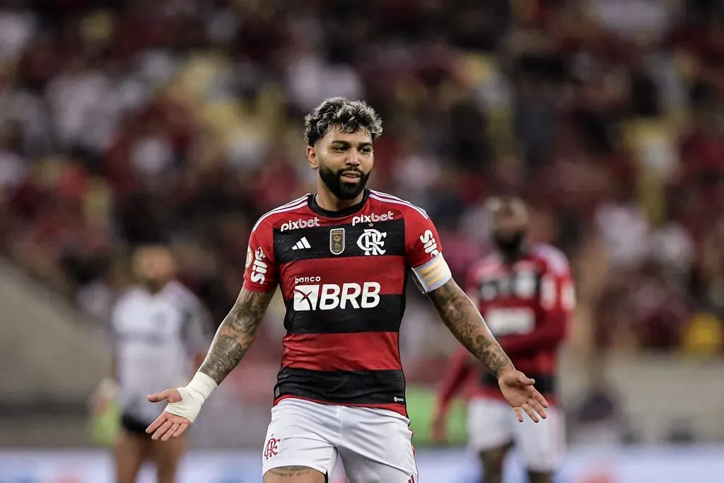 Gabriel jogador do Flamengo durante partida contra o Atletico-MG no estadio Maracana pelo campeonato Brasileiro A 2023. Thiago Ribeiro/AGIF