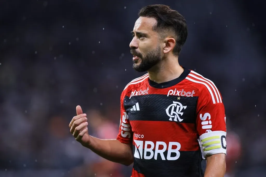 Everton Ribeiro jogador do Flamengo durante partida contra o Corinthians no estadio Arena Corinthians pelo campeonato Brasileiro A 2023. Foto: Marcello Zambrana/AGIF
