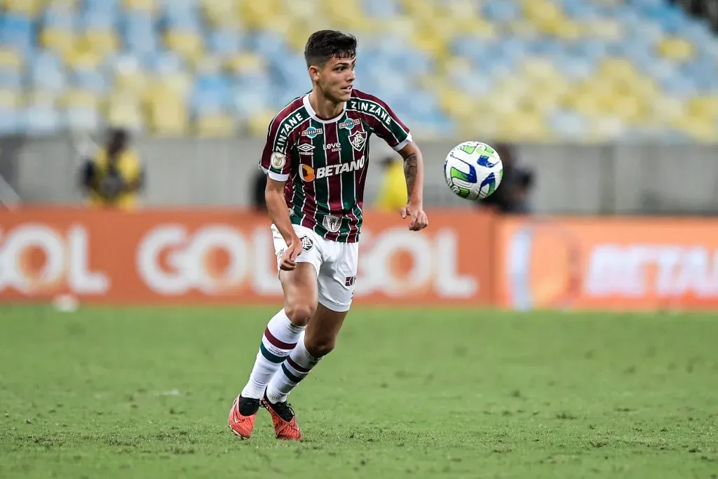 Giovanni Manson jogador do Fluminense durante partida contra o Coritiba no estadio Maracana pelo campeonato Brasileiro A 2023. Foto: Thiago Ribeiro/AGIF