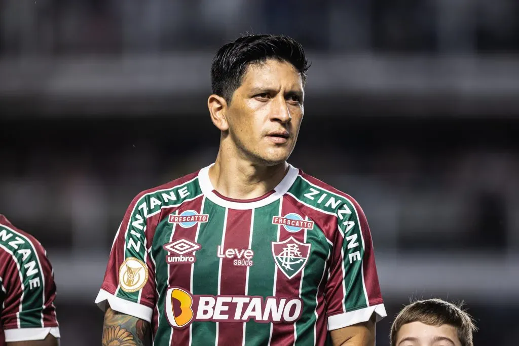 Cano jogador do Fluminense durante partida contra o Santos no estadio Vila Belmiro pelo campeonato Brasileiro A 2023. Abner Dourado/AGIF