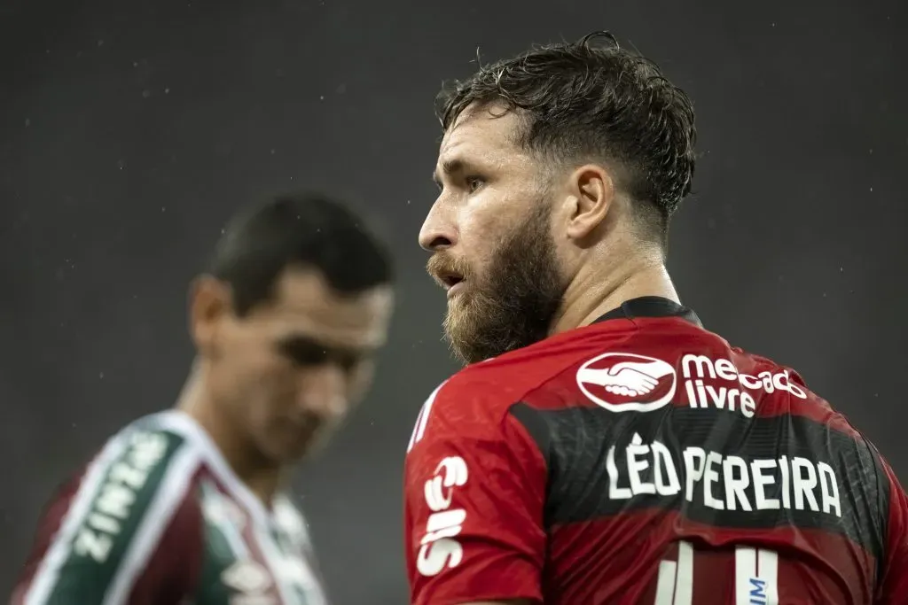 Leo Pereira jogador do Flamengo durante partida contra o Fluminense no estadio Maracana pelo campeonato Carioca 2023. Foto: Jorge Rodrigues/AGIF