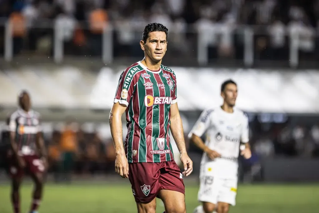 Ganso jogador do Fluminense durante partida contra o Santos no estadio Vila Belmiro pelo campeonato Brasileiro A 2023. Abner Dourado/AGIF