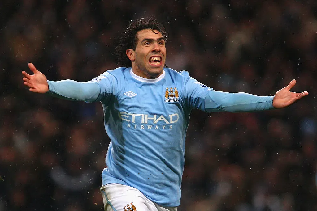 Tévez em jogo pelo Manchester City. Alex Livesey/Getty Images.