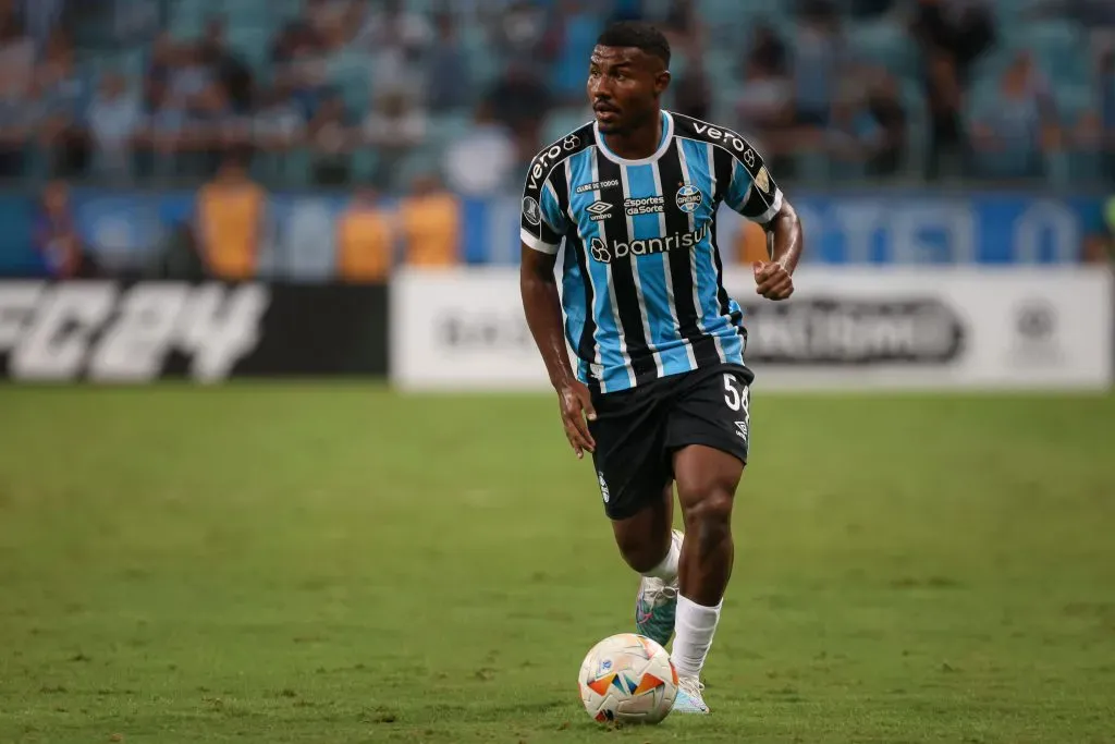 Cuaibano na Arena Grêmio, na derrota para o Huachipato, pela Copa Libertadores da América, no dia 09/04/2024. Foto: Maxi Franzoi/AGIF