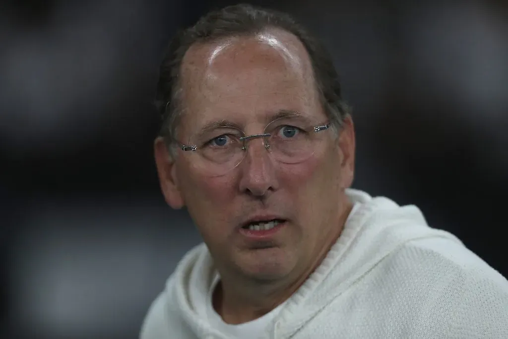 RIO DE JANEIRO, BRAZIL – JULY 17: John Textor, Botafogo owner looks on prior to the match between Botafogo and Palmeiras as part of Brasileirao 2024 at Estadio Olimpico Nilton Santos on July 17, 2024 in Rio de Janeiro, Brazil. (Photo by Wagner Meier/Getty Images)