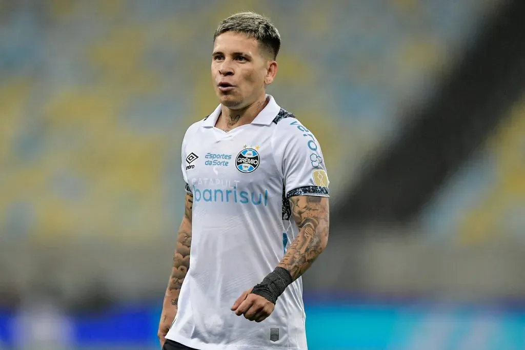 RJ – RIO DE JANEIRO – 20/08/2024 – COPA LIBERTADORES 2024, FLUMINENSE X GREMIO – Soteldo jogador do Gremio durante partida contra o Fluminense no estadio Maracana pelo campeonato Copa Libertadores 2024.