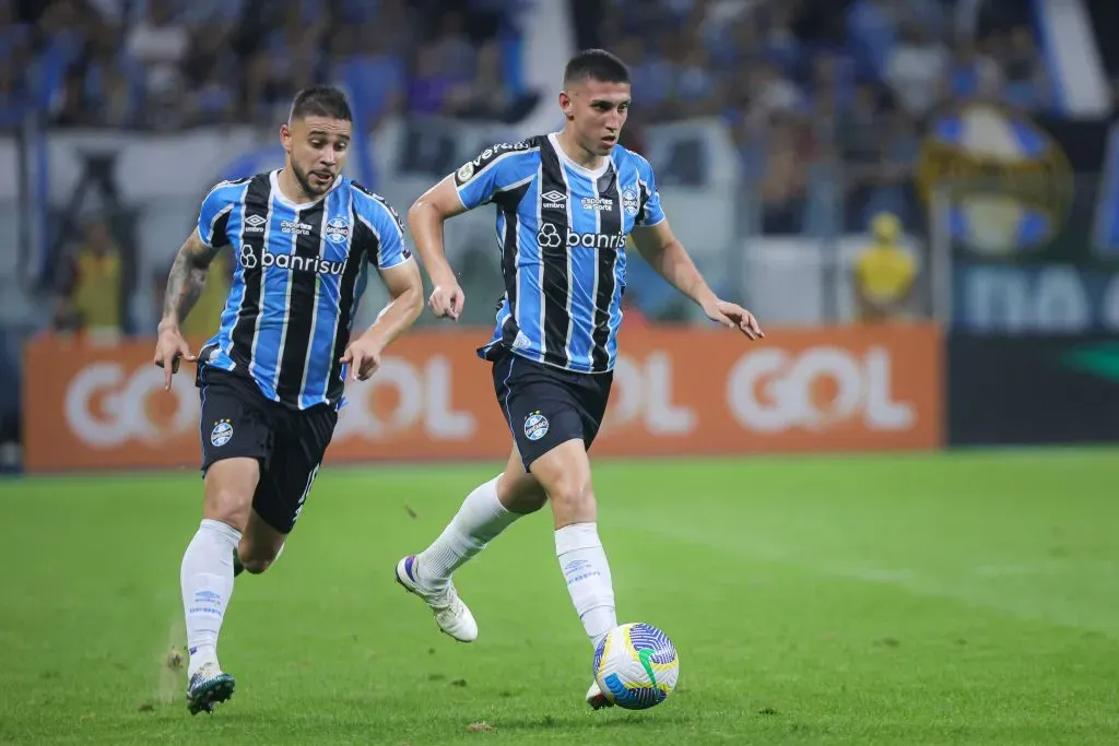 Monsalve jogador do Gremio durante partida contra o Flamengo no estadio Arena do Gremio pelo campeonato Brasileiro A 2024. Foto: Maxi Franzoi/AGIF