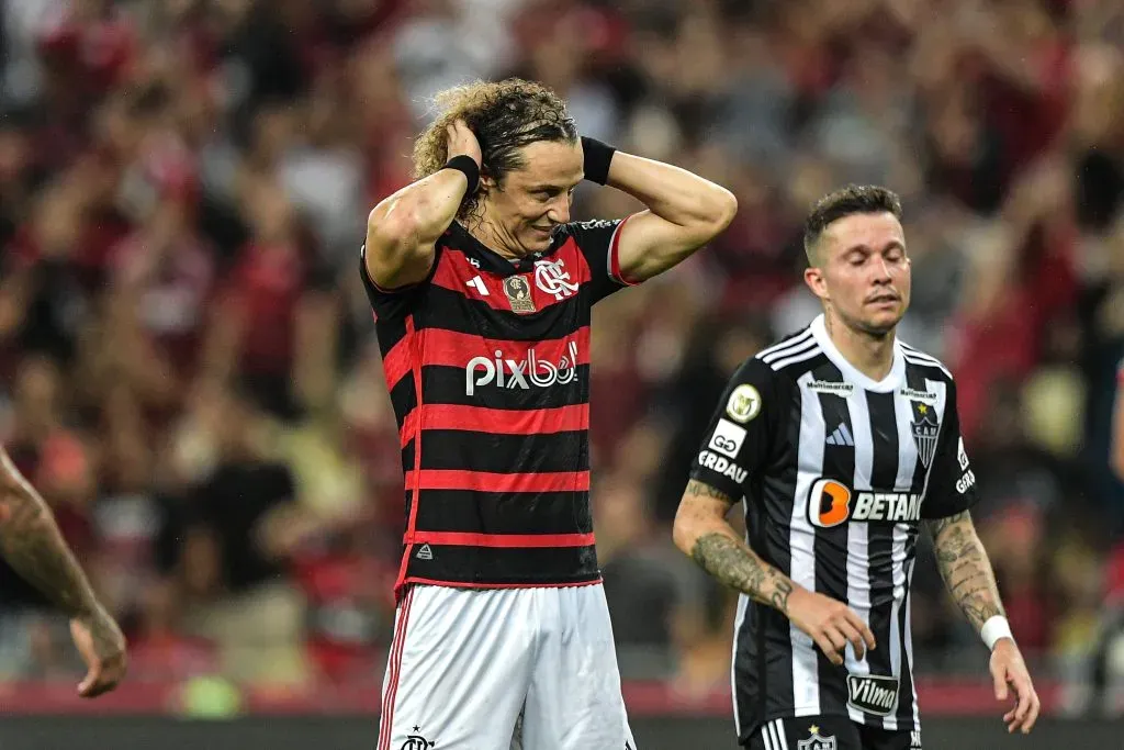 David Luiz jogador do Flamengo erra pênalti na partida contra o Atlético-MG. Foto: Thiago Ribeiro/AGIF