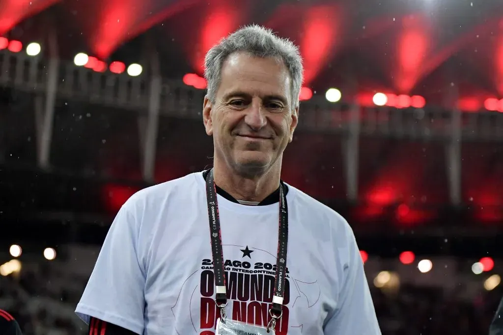 Landim apoia o candidato Dunshee, da situação, em eleições presidenciais no Flamengo. Foto: Thiago Ribeiro/AGIF