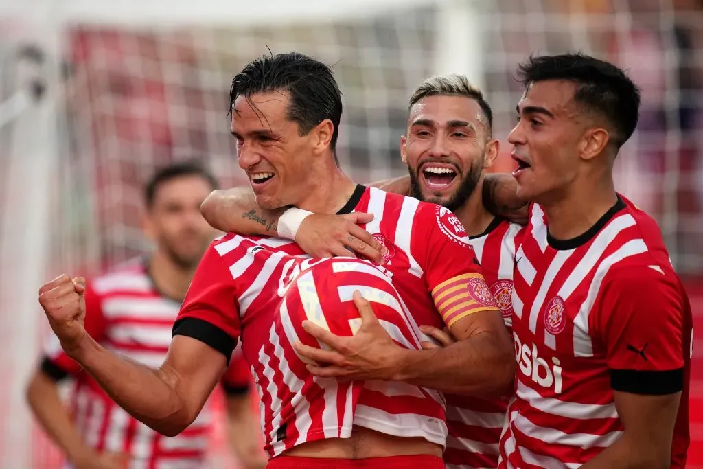 Bernardo Epsinosa celebra un gol anotado al RCD Mallorca en LaLiga de España. / Getty Images.
