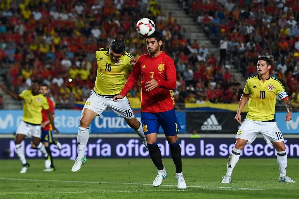 Álvaro Morata le dio el empate a España en el amistoso contra Colombia en 2017. / Getty Images.