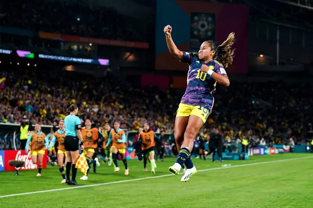 Leicy Santos celebra su gol ante Inglaterra, en lso cuartos de final del Mundial femenino 2023 / IMAGO.