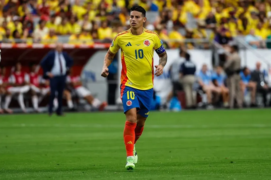 GLENDALE, AZ – JUNE 28: Colombia midfielder James Rodriguez 10 looks on during the CONMEBOL Copa America 2024 Stage D game between Colombia and Costa Rica on June 28, 2024 at State Farm Stadium in Glendale, Arizona. Photo by Kevin Abele/Icon Sportswire SOCCER: JUN 28 CONMEBOL Copa America – Colombia vs Costa Rica EDITORIAL USE ONLY Icon240614023