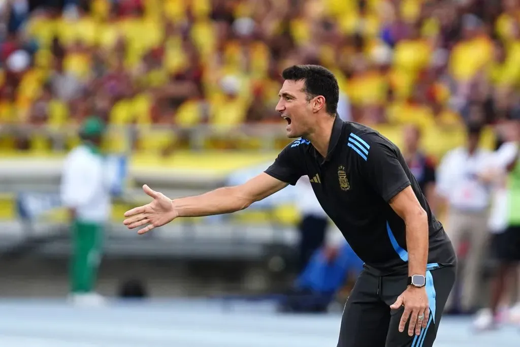 Lionel Scaloni, técnico de Argentina ante Colombia. Foto: Andres Rot/Getty Images.