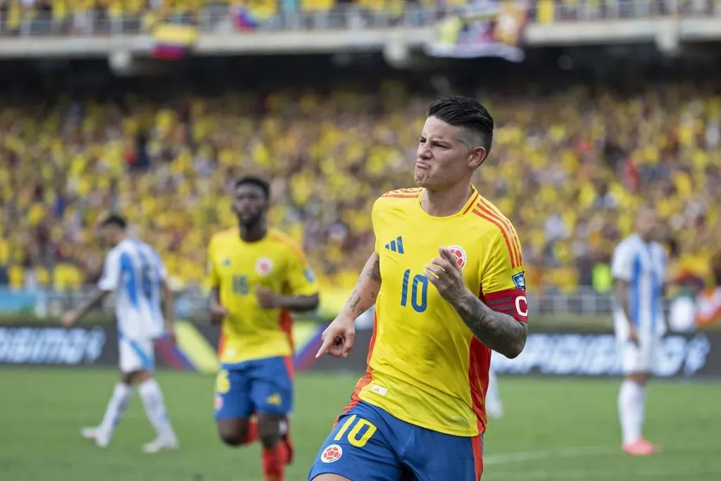 James Rodríguez en el más reciente partido de Colombia ante Argentina por Eliminatorias. IMAGO.