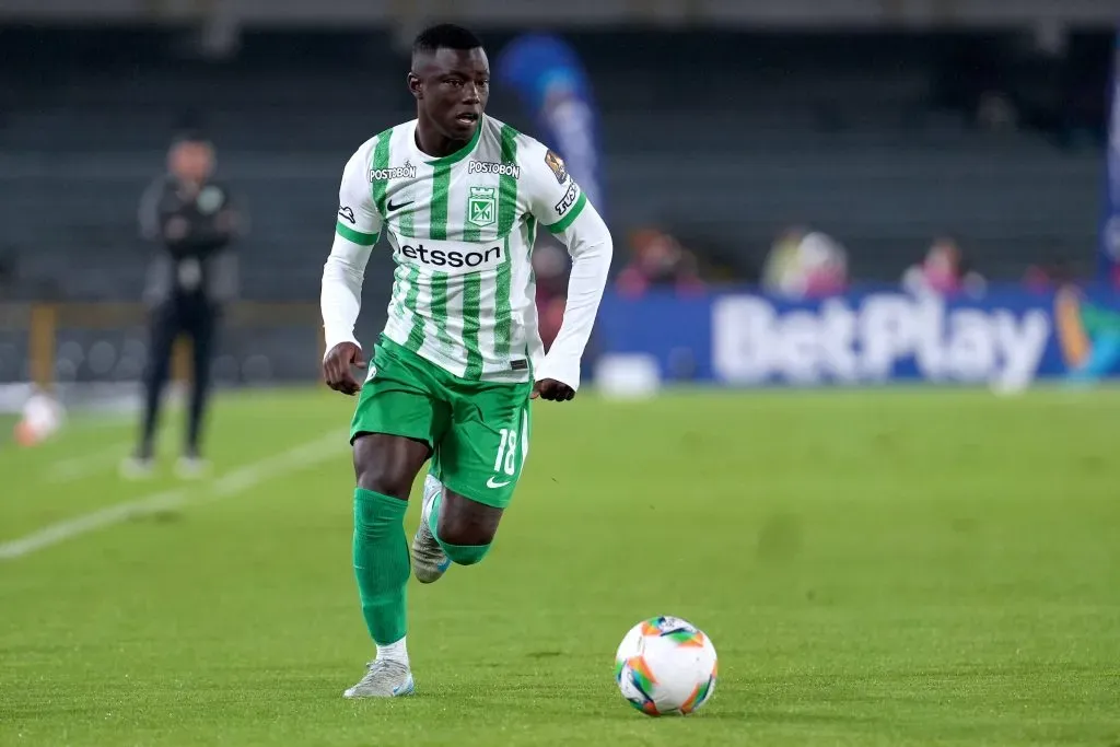 Marino Hinestroza de Atlético Nacional en la Liga BetPlay DIMAYOR I. Foto: VizzorImage / Andrés Rot.