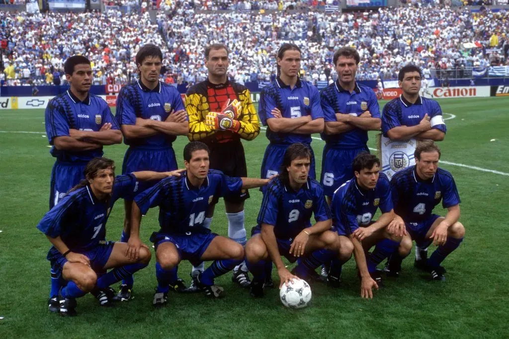 Gabriel Batistuta and Diego Maradona with Argentine National Team at the 1994 World Cup. IMAGO / WEREK