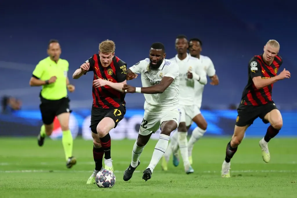 Antonio Rudiger en el Real Madrid vs. Manchester City. Getty Images.