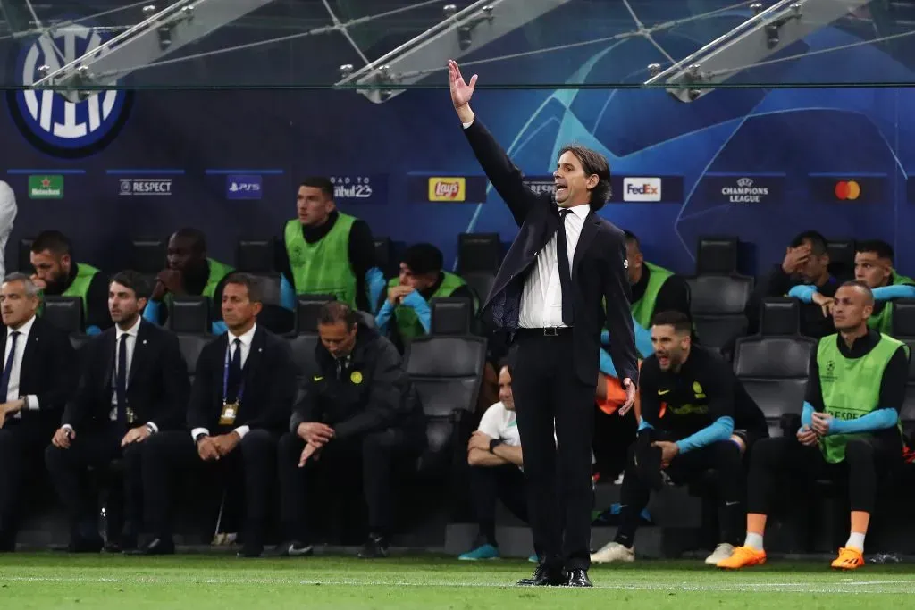 Simone Inzaghi en el Inter de Milán vs. Milan que se jugó por la Semifinal de vuelta de la UEFA Champions League 2022/2023. Getty Images.