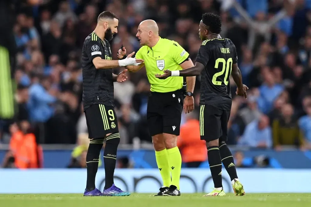 Szymon Marciniak en el Manchester City vs. Real Madrid de la Semifinal de vuelta de la Champions League 2022/2023. Getty Images