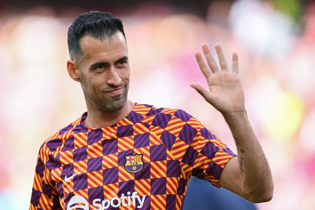 Sergio Busquets en uno de sus últimos instantes en el Barcelona. Getty Images.
