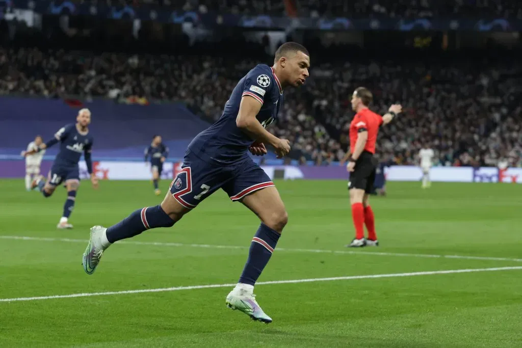 Kylian Mbappe en el Santiago Bernabéu. Una imagen que podría ser frecuente desde la temporada 2023/2024. Getty Images.