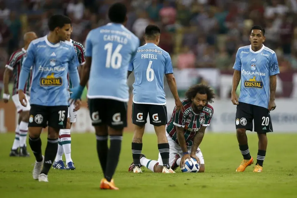RIO DE JANEIRO, BRAZIL – JUNE 27: Marcelo of Fluminense looks on during a Copa CONMEBOL Libertadores 2023 Group D match between Fluminense and Sporting Cristal at Maracana Stadium on June 27, 2023 in Rio de Janeiro, Brazil. (Photo by Wagner Meier/Getty Images)