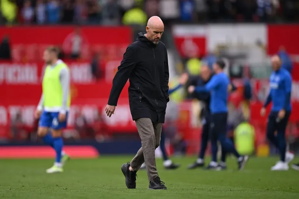 Erik ten Hag en la cuerda floja en Manchester United tras la derrota 3 a 1 con el Brighton. Getty Images.