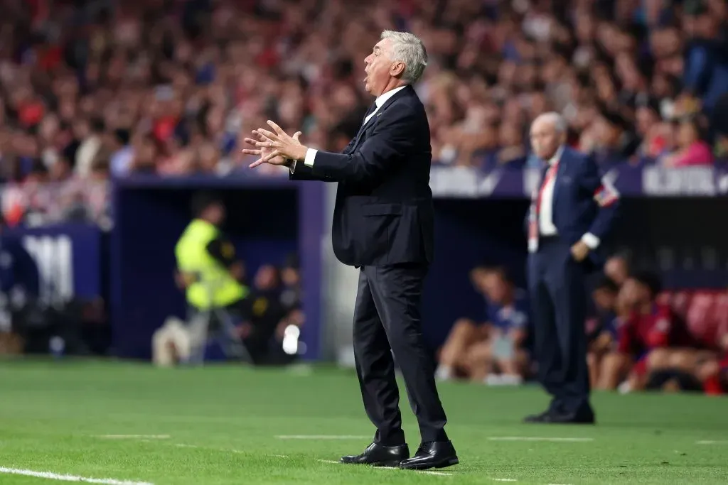 Carlo Ancelotti en el Derbi Madrileño. Getty Images.
